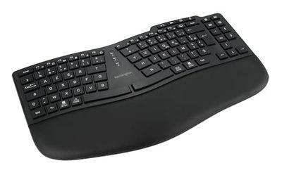 Kensington Pro Fit Ergo KB675 EQ Wireless Keyboard Rechargeable Bluetooth Keyboard 2.4GHz AZERTY Compatible with Windows & MacOS Contains 43% Recycled Materials After Consumption