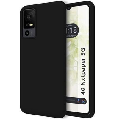 Tumundosmartphone Funda Silicona Líquida Ultra Suave para TCL 40 NXTPAPER 5G Color Negra