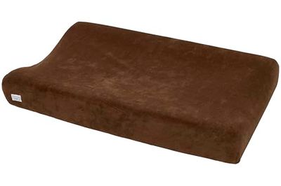 Meyco Baby Velvet Changing Mat Cover (Modern Velvet Changing Mat 100% Cotton, Soft, Skin-Friendly, Washable & Tumble Dryable, Size: 50 x 70 cm), Chocolate