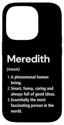 Meredith Definizione del nome Dizionario divertente Custodia per iPhone 14 Pro