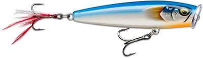 Rapala - skitter pop élite balsa skitter pesca esca (senza piombo) - esca in mare aperto e fluviazione - profondità di nuoto di superficie - taglia 9,5 cm / 17g - Made in Estonia - acciaio blu dorato