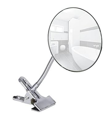 WENKO Espejo cosmética 500% sujecion con Clip, Acciaio Inox, Chrome, 12.0x12.0x26.6 cm