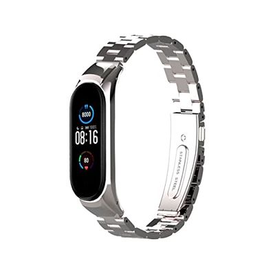 COOL SMARTPHONES & TABLETS ACCESSORIES Bracelet pour Xiaomi Mi Band 5 / Mi Band 6 / Amazfit Band 5 Steel Argenté Standard