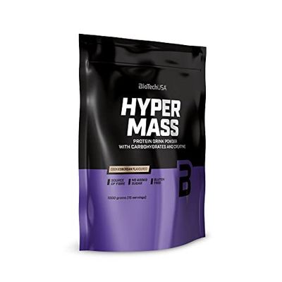 BioTechUSA Hyper Mass - Mass Gainer with Carbs & Protein Blend | Micronised Creatine | Gluten-Free, 1 kg, Cookies & Cream
