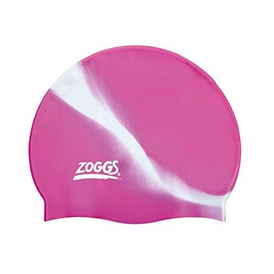 Zoggs Boné de natação unissexo de silicone, multicolorido, rosa/prateado, tamanho único