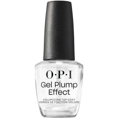 OPI Nail Lacquer, Gel Plump Effect Top Coat, Top Coat Fissasmalto Effetto Gel, Smalto per Unghie Trasparente, 15ml