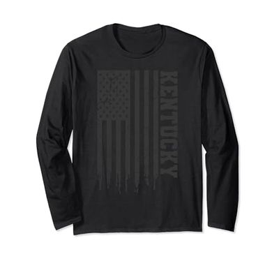 Patriottico Kentucky USA Bandiera Bluegrass Stato Kentucky Maglia a Manica