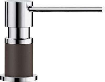 BLANCO 525815 Dispensador de líquido para lavavajillas Lato-café/cromo-525815, Café/Cromo, 314