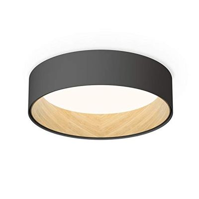 Plafonnier rond 1 LED plat 50 W 4000 K avec diffuseur en polycarbonate série Duo couleur graphite, 17 x 78 x 78 cm (référence : 487218/4A)