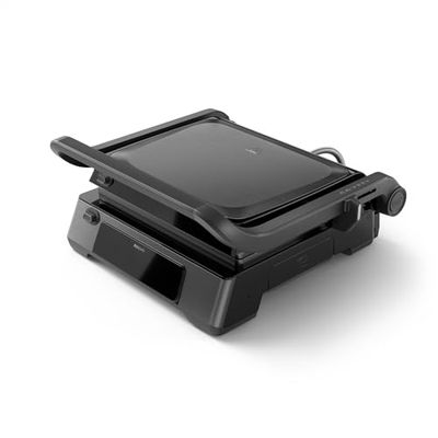 Philips 7000 Series Contact Grill - Digital Temperature Control, 8 Presets, Removable Nonstick Plates, Integrated Probe, Opens Flat, High Power, Easy Clean (HD6307/70)