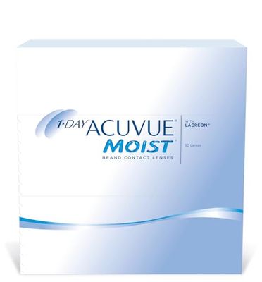 Acuvue 1-DAY Acuvue MOIST con tecnologia LACREON; Lenti a contatto giornaliere; Protezione UV;+3.50 diottrie; BC 9.0; DIA 14.20; 90 lenti