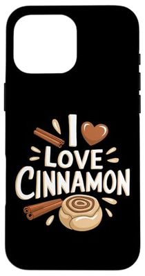 I Love Cinnamon Heart Pastry Case for iPhone 16 Pro Max