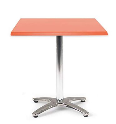 Morleys Spectrum Square Tilt Top Pedestal Table 700x700mm Orange Top