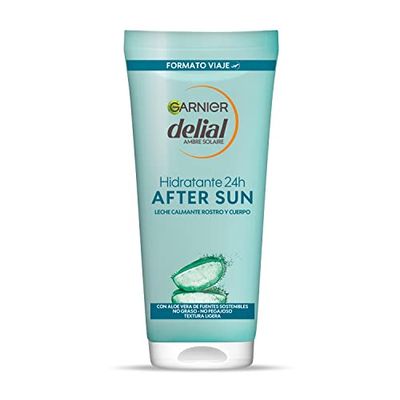 Garnier Delial After Sun Leche Hidratante Calmante con Aloe Vera Natural, Formato Viaje - 100 ml