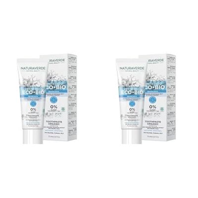 Naturaverde | BIO - Dentifricio GEL ECO BIO, ai Licheni Islandici, Sbiancante, per Sbiancare i Denti, Professionale, Fico, 75ml (Confezione da 2)