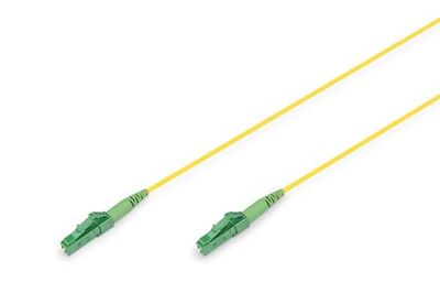 DIGITUS DK-2933-05-APC-SX, Cavo in fibra ottica OS2, 5 m, da LC/(APC) a LC/(APC), simplex, FTTH, FTTB & FTTx, LAN, monomodale SM, Tipo di fibra 9/125 µ, Giallo