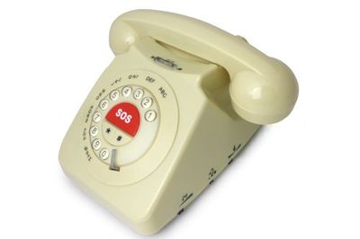 Geemarc CL60 - Téléphone Vintage Amplifié avec Fonction SOS et Raccrochage Automatique pour Personnes Âgées et Malentendantes