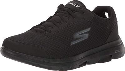 Skechers Go Walk 5 Qualify, Tofflor Herr, Negro Bbk Black Textile Synthetic Black Trim, 39.5 EU