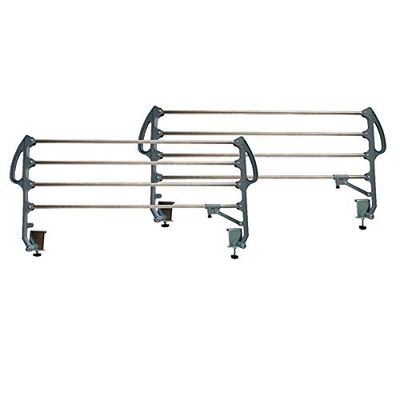 Somnia Descanso - Ensemble de Garde-Corps métalliques Gériatriques Amovibles INOX renforcés pour lit articulé avec 4 Barres