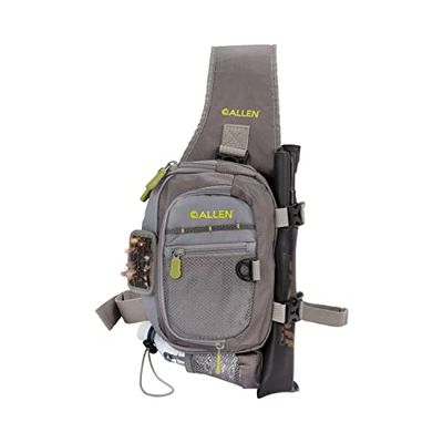 Allen Company Cedar Creek Vliegvissen Sling Pack - Geschikt voor maximaal 4 vistukken/vliegboxen en andere accessoires - grijs/limoen, Grijs/Lime, 378 CU IN / 6 L, Sling Pack