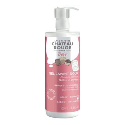 LABORATOIRE CHÂTEAU ROUGE - Lait de Toilette Bébé 2-en-1 - Flacon Pompe 500 ml - Nettoie, Hydrate & Apaise - Hypoallergénique - Sans Rinçage - Testé Dermatologiquement