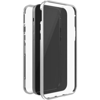 Black Rock - Fodral 360 graders glasfodral passar för Apple iPhone 13 I magnetlås, genomskinligt, fodral (transparent med silverram)