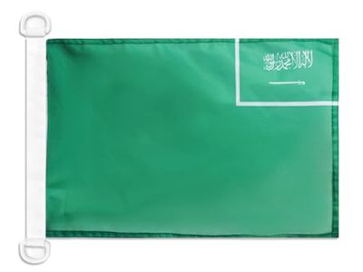 AZ FLAG - Drapeau Pavillon Civil Arabie Saoudite - 45x30 cm - Pavillon Nautique Marchand Saoudien Spécial Bateau Et Extérieur En Maille Bloquée Avec Anneaux Plastiques Intégrés - 30g