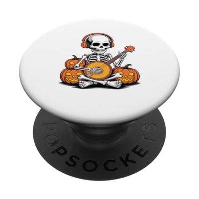 Halloween Scheletro Banjo Banjista PopSockets PopGrip Adesivo