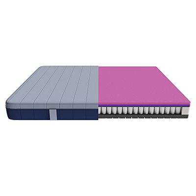 Cecotec Madrass Viscoelastisk och Enfundable Flow e-Hybrid 90x190. 4 lager, SpringCore Indragna fjädrar, Höjd 28 cm, Hög Medium Firmhet, SeparateMuv, MorphoAdapt+, SoftFresh & EasyClean