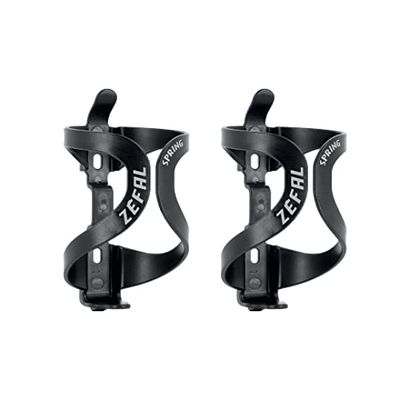 ZEFAL Pack Spring Nero - Due Portaborracce Bici per il Telaio - Porta Borraccia Bici Leggero e Resistente per Bici da Strada e Mountain Bike - Nero