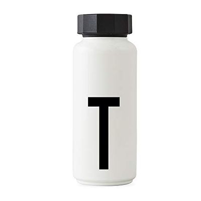 Design Letters Botella de Agua Blanco 500 Ml (A-Z) | Botella Agua Acero Inoxidable para niño, adults | Botella Termica Libre BPA/BPS | Cantimplora Termo con Aislamiento de Vacío de Doble Pared Botella