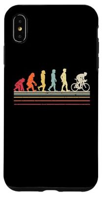 Custodia per iPhone XS Max Retro Vintage Evoluzione dell'uomo Ciclista Ciclista