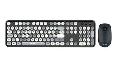 PACK TECLADO + RATON VINTAGE GRIS INALAMBRICO