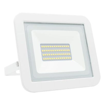 Brightium Proiettore LED piatto bianco 30 W freddo, ideale per presentazioni, home theater e ambiente di spazio.