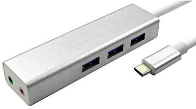 PRO SIGNAL PSG91711 USB-C 3 Port USB 3.0 Hub and 2.1CH Sound Card