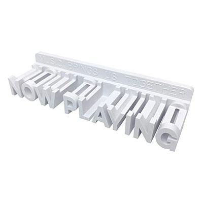 WPESI Now Playing Vinyl Record Stand, Wall Mount Display for Albums - Hanging Record Storage Holder (White)