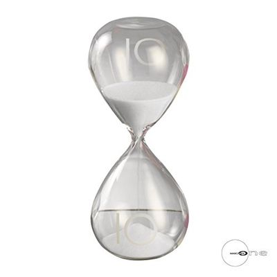 Mascagni klepsydra ze szkła z piaskiem biała 10 minut 16 cm
