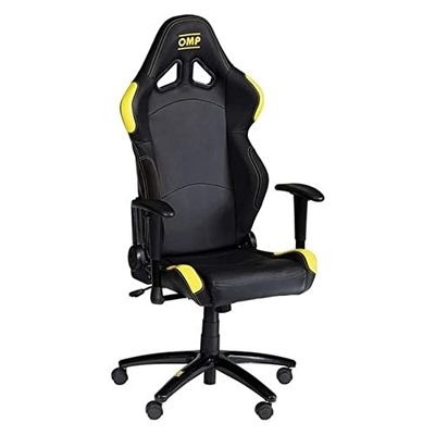 OMP Office Chair with Armrests Black/Yellow Gaming/Desk Chair Executive Racingstuhl