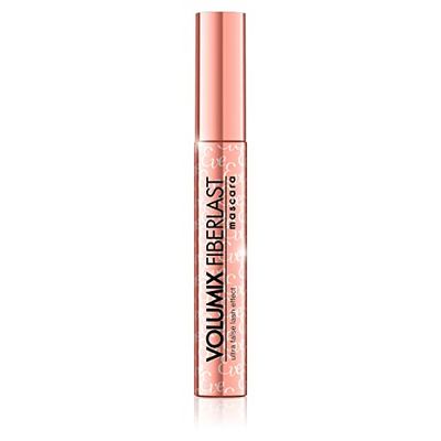 Eveline Cosmetics Volumix Fiberlast Mascara - Allungante e Volumizzante con Spazzola in Silicone Unica per Ciglia Straordinarie | Confezione Rose Gold | 10ml