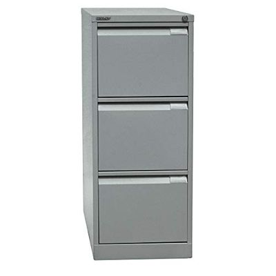 BISLEY Armoire de Rangement Suspendue à Une Seule Voie DIN A4 3 tiroirs HR, Métal, Argent 355, 62,2 x 41,3 x 101,6 cm