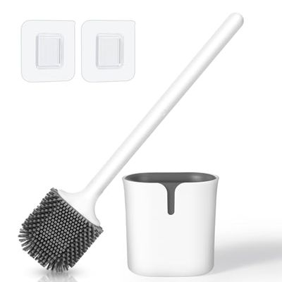 Blendura Escobillas de Baño, Escobilla Baño con Soporte, Escobilla WC Silicona, Toilet Brush Escobillas de Baño Limpieza Profunda para Baño