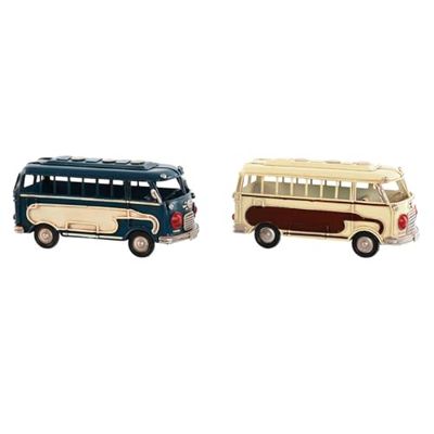 Home ESPRIT Figurine décorative Bleu Blanc Bus Vintage 17 x 7 x 8 cm (2 unités)