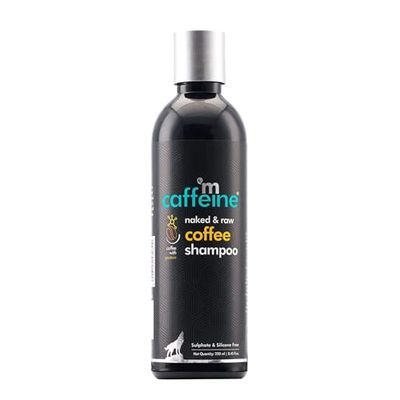 mCaffeine Naked and Raw Coffee Shampoo - Hair Loss Shampoo - Controls Hair Fall and Nourishes with Protein - Sulphate and Silicone Free - 250 ml
