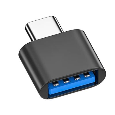 USB naar tpye-c adapter, type C plug charger kabel gegevensoverdracht, converter voor Apple, Samsung Galaxy (zwart)