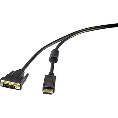 Renkforce DisplayPort / DVI Cavo adattatore Spina DisplayPort, Spina DVI-D 24+1pol. 1.80 m Nero RF-4212210 avvitabile,
