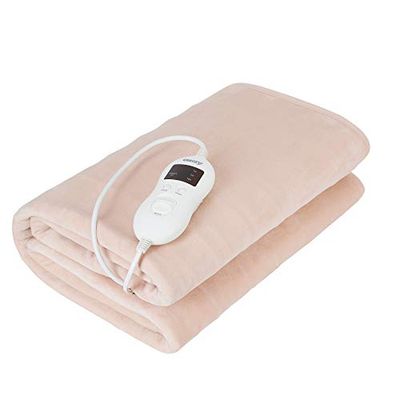 Camry CR-7423 riscalda letti elettrici, 8 livelli di temperatura, timer, lavabile, 150 x 80 cm, protezione da surriscaldamento, fodera in pile, beige, 60 W