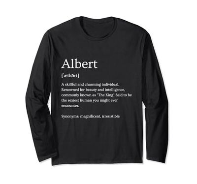 Maglietta personalizzata con nome Albert Significato Maglia a Manica