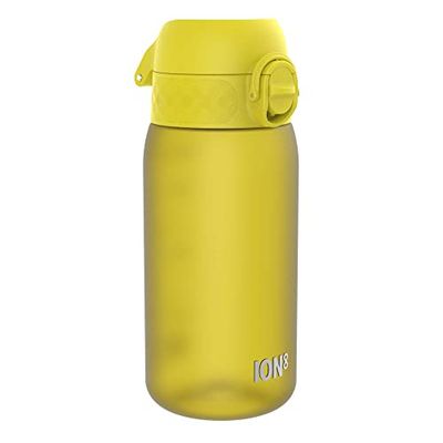 ION8 Vattenflaska För Barn, 350 ml/12 oz, Läcksäker, Lätt att Öppna, Säkert Lås, Diskmaskinssäker, BPA-fri, Bärhandtag, Enkel att Rengöra, Luktfri, Koldioxidneutral, Gul