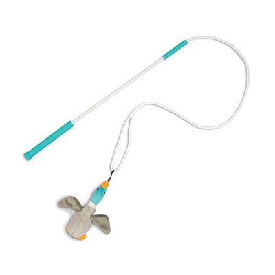 Outward Hound Tail Teaser - Varita interactiva para Perro, Juguete para Hacer Ejercicio y Jugar, Juguete de Peluche chirriante Incluido, Multicolor