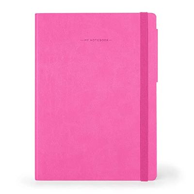 Legami - Notatnik z białymi stronami, duży, 192 stron, miękka okładka PU, papier z certyfikatem FSC®, papier z kości słoniowej 90 g/m², miesięczny planer, książka adresowa, zakładka, 17x24 cm, kolor